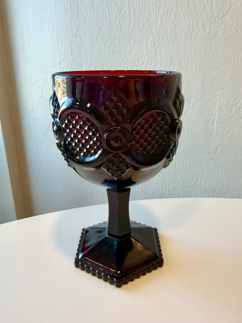 70s-80s Vintage ♥️ Avon x Wheaton Glass Company 1876 Cape Cod Ruby Red Goblet - Picture 1 of 4